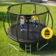 4FIZJO PRO Garden Trampoline with Inner Net and Ladder 305cm 10FT, Black