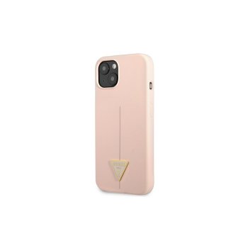 Apple iPhone 13 6.1'' Guess Silicone Triangle Case Cover (GUHCP13MSLTGP), Pink