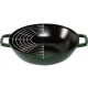 Staub Cast Iron Wok 30 cm with Glass Lid, Basil Green