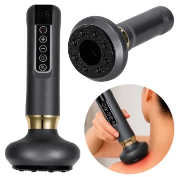 Electric Cupping Vacuum Massager with Heating USB, 12 Levels, Grey