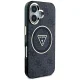 Guess IML Metal Glitter 4G Circle Triangle MagSafe Case for iPhone 16, Black