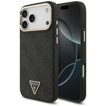 Guess 4G Triangle Logo MagSafe Phone Case Cover iPhone 17 Pro Max - Black and Gold