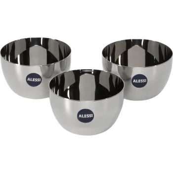 Alessi Mami SG59 Bowls Set of 3, 8.5 cm, Stainless Steel, Silver