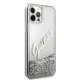 Guess iPhone 12 Pro Max Case Glitter Vintage Script, Silver
