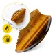 4FIZJO Grooved Gua Sha Facial Massage Stone Natural Tiger\'s Eye Quartz