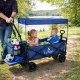 Folding Beach Wagon LUARO with Canopy and Net, Navy Blue