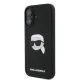 Karl Lagerfeld Silicone Karl & Choupette Head MagSafe Case for iPhone 16, Black