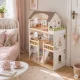 Ecotoys Laura Wooden Dollhouse with 3 Floors and 15 Furniture Pieces