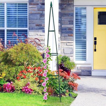 LUARO Garden Obelisk Trellis for Climbing Plants Metal Rose Pyramid Support Stand