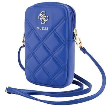 Guess Zip Quilted 4G Phone Bag, Blue