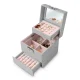 Jewelry Box Massido MS-703 with Mirror and Lock, Grey