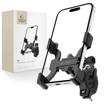 Tech-Protect V3 Bike Phone Holder for Handlebars, Black