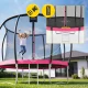 4Fizjo PRO Garden Trampoline for Kids with Safety Net, 312 cm (10FT), Pink/Black