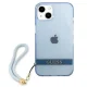 Guess Translucent Strap Case for iPhone 13 with Wrist Strap, Blue