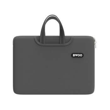 BWOO 14 Inch Laptop Sleeve with Handle Protective Neoprene Case, Grey