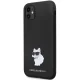 Karl Lagerfeld iPhone 11 / Xr Case Silicone Choupette Metal Pin, Black