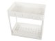 Pull-out spice rack kitchen organizer with 2 shelves, white