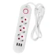 Maclean MCE394 W Power Strip, 3 Outlets + 3xUSB, 2500W, 1.5m, White
