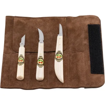 Kirschen 3307000 Carving Knife Set with Suede Leather Bag, 3 Pieces
