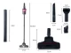 Cordless Upright Vacuum Cleaner 2-in-1, 100W, HEPA