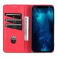 Apple iPhone 14 6.1\'\' AZNS Leather Stand Case Cover with Card Slots, Red