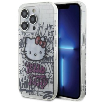 Apple iPhone 15 Pro 6.1'' Hello Kitty IML Kitty On Bricks Graffiti Cover Case, White