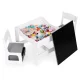 ECOTOYS Kids Table and 2 Chair Set with Chalkboard Top & Storage ZKC-1A