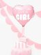 Foil Balloon \"It\'s a girl\", Heart, Pink, 45 cm