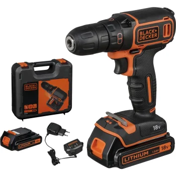 Black & Decker BDCDC18KB-QW Cordless Drill Driver 18V, 2x 1.5Ah, Case