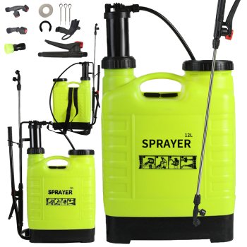 Manual Backpack Garden Pressure Sprayer 12L, yellow