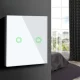 Touch light switch Maclean MCE704W, double, glass, white