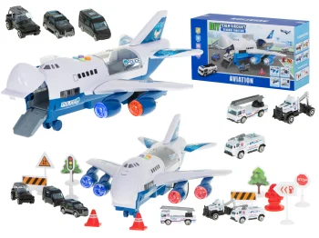 Police Airplane Transporter with 6 Cars