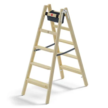 Wooden Double-Sided Step Ladder Hailo Master H80, 2 x 5 Steps