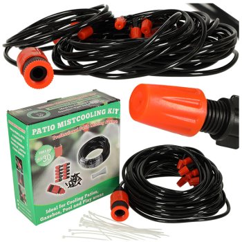 Garden misting irrigation system, 15 m, with adjustable nozzles