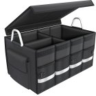 Foldable Car Trunk Organizer with Lid, 60L Heavy Duty Storage Box