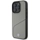 BMW iPhone 16 Pro Case Sign Leather Textured and Line MagSafe, Gray