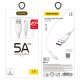 Dudao USB / USB Type C Fast Charging Data Cable 6A 1m, White