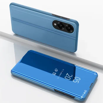 Clear View Phone Case Cover Samsung Galaxy S25 Edge Flip Cover - Blue