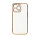 Lighting Color Case for Xiaomi Redmi Note 11 Pro with Gold Frame, White