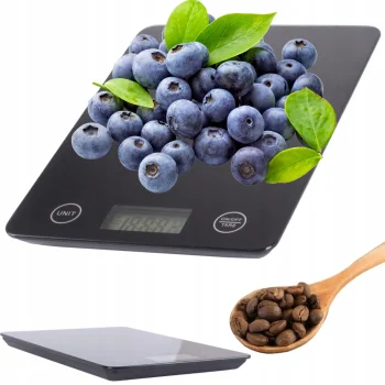 Electronic Kitchen Scale with LCD Display, Glass Surface, 5kg/1g