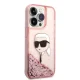 Karl Lagerfeld Liquid Glitter Karl\'s Head Case for iPhone 14 Pro - Pink