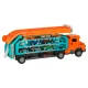 Car Carrier Truck with Racing Track and 6 Cars, Orange
