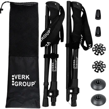 Foldable Adjustable Trekking Poles, Black
