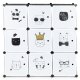 Модульный стеллаж для детской Modernhome PJJCBS0009-09D, 9 секций, черный