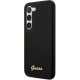 Guess Samsung Galaxy S23 Case Silicone Vintage Gold Logo, Black