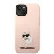 Karl Lagerfeld Silicone Case for iPhone 14 Plus with Choupette Icon Pink