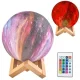Decorative Night LED Lamp 3D Moon with Remote Control - 16 colors