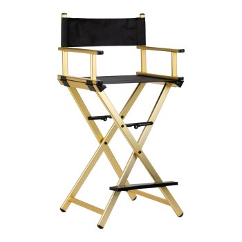 Folding Aluminum Makeup Visage Chair / Director's Chair, Gold