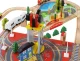 Wooden Children Toy Railway Train Track Car Road, 88 elements
