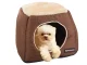 Soft pet house for small dogs and cats, bed, brown